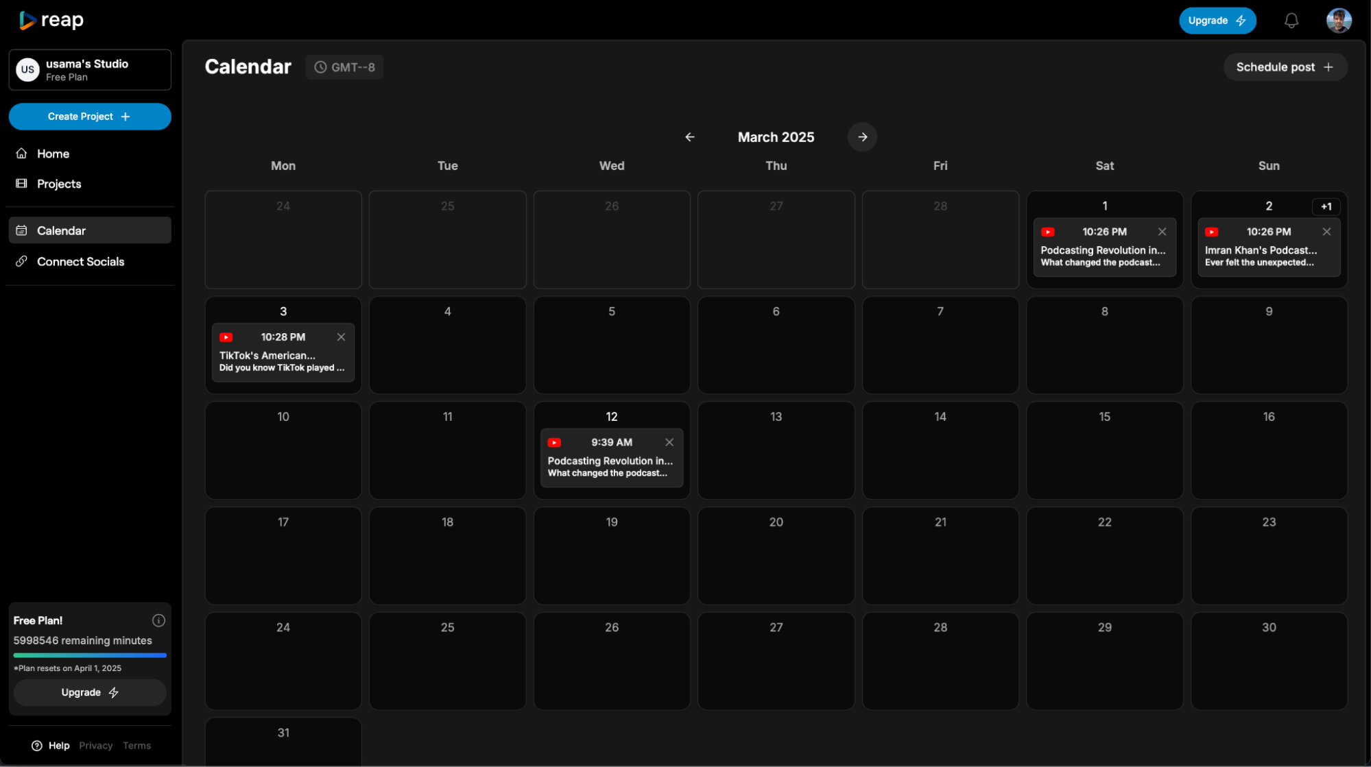 Content scheduler